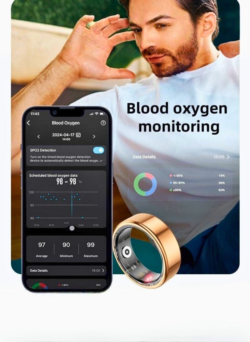 Smart Ring Health Tracker Sleep Management and Magnetic Charging with App Integration + Qring for Fitness, Daily Health Monitoring, and Real-Time Tracking - Image 2